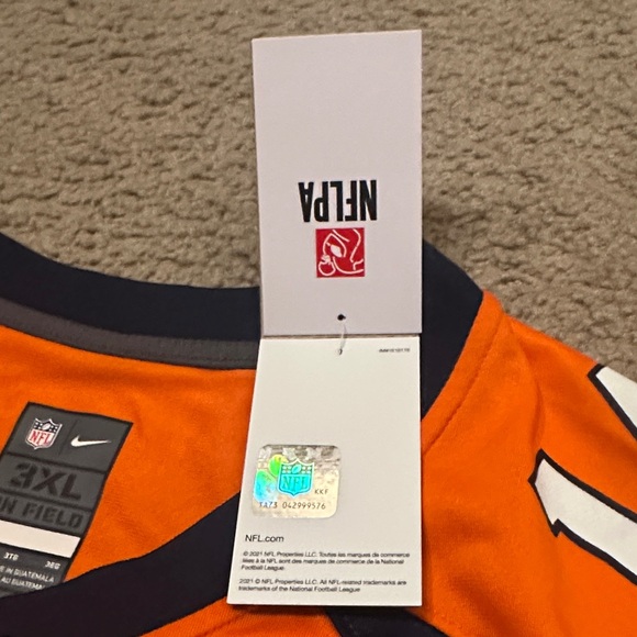 NWT Nike Mens NFL Denver Broncos #14 Courtland Sutton Orange Jersey Top Size 3XL - Picture 11 of 11